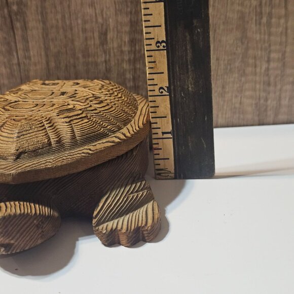 Vintage Sea Turtle / Tortoise Shaped Wooden Incense Box Trinket Storage - Picture 13 of 13
